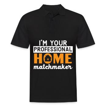 Je suis votre courtier immobilier professionnel Real Es - Polo Homme - noir - Devant - Kai (181cm)