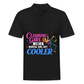 Felsklettern Klettern Indoor Bouldern Mädchen Wand - Männer Poloshirt - Schwarz - Vorne - Kai (181cm)