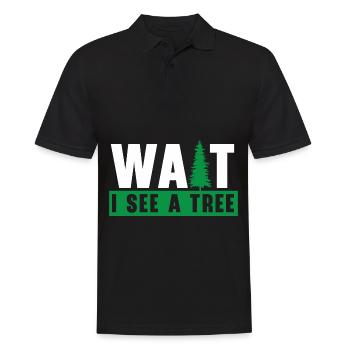 Wait I see a tree woodworker arborist - Men's Polo Shirt - black - Front - Kai (181cm)