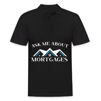 Fragen Sie mich über Hypotheken Haus Immobilienmak - Männer Poloshirt - Schwarz - Vorne - Kai (181cm)