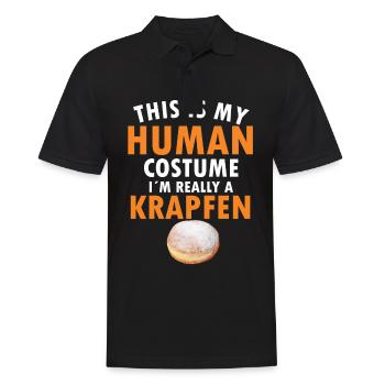 Krapfen Kostüm - Faschingskrapfen Human Costume - Männer Poloshirt - Schwarz - Vorne - Kai (181cm)