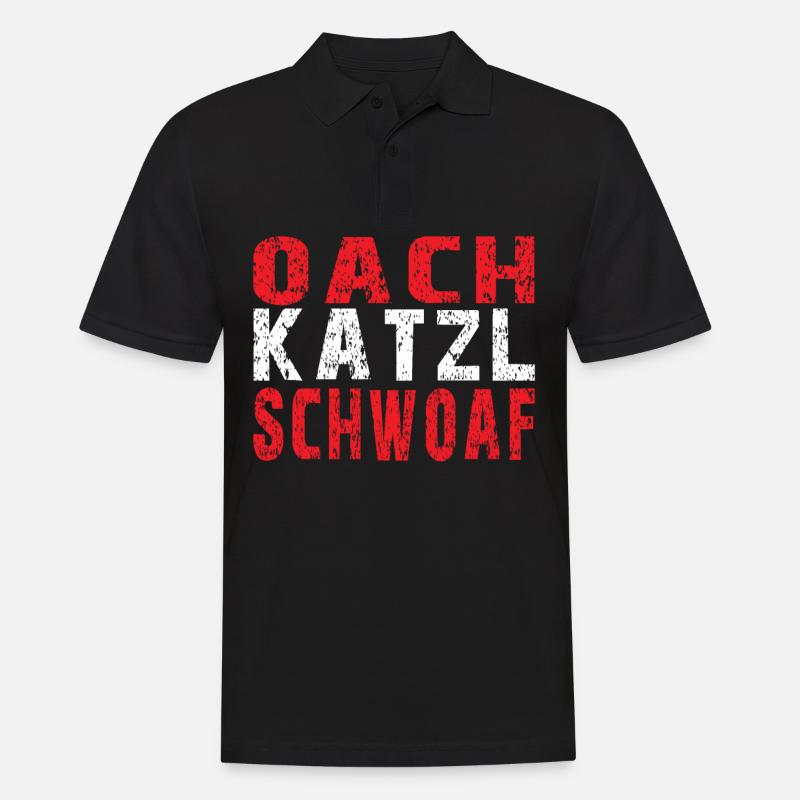 Austria dialect Oachkatzlschwoaf Austrian - Men's Polo Shirt - black