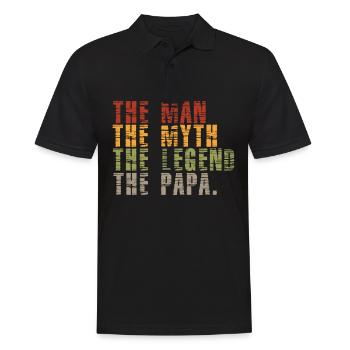 Papa The Man The Myth The Legend Father's Day gift - Men's Polo Shirt - black - Front - Kai (181cm)