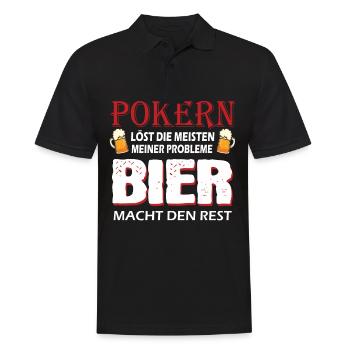 Poker Spieler Lustiger Poker Spruch Pokern Bier - Männer Poloshirt - Schwarz - Vorne - Kai (181cm)