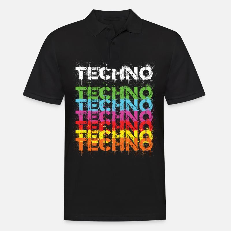 Techno Techno Freak Techno Music - Men's Polo Shirt - black