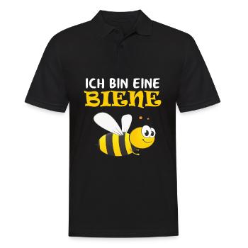 Bienen Kostüm Ersatz - Ich bin eine Biene - Männer Poloshirt - Schwarz - Vorne - Kai (181cm)