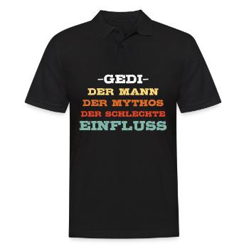 Gedi Ged Göd Gödi Firmged Taufged Patenonkel Onkel - Männer Poloshirt - Schwarz - Vorne - Kai (181cm)