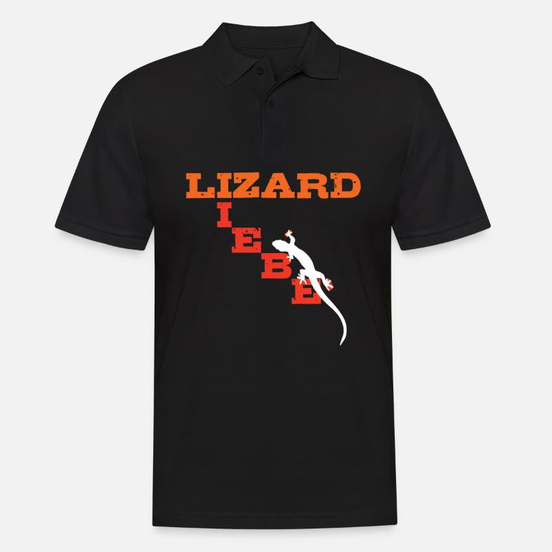 Lizard Liebe - Männer Poloshirt - Schwarz