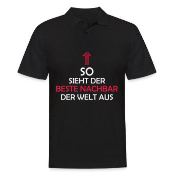 Nachbar Geschenkidee Bester Nachbar Nachbarschaft - Männer Poloshirt - Schwarz - Vorne - Kai (181cm)