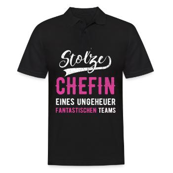 Stolze Chefin Geschenk Leiterin Abteilungsleiterin - Männer Poloshirt - Schwarz - Vorne - Kai (181cm)
