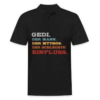 Gedi Weihnachtsgeschenk Firmgedi Taufgedi - Männer Poloshirt - Schwarz - Vorne - Kai (181cm)