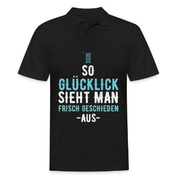 Geschieden Scheidung Glücklicher Single Ex Ehe - Männer Poloshirt - Schwarz - Vorne - Kai (181cm)