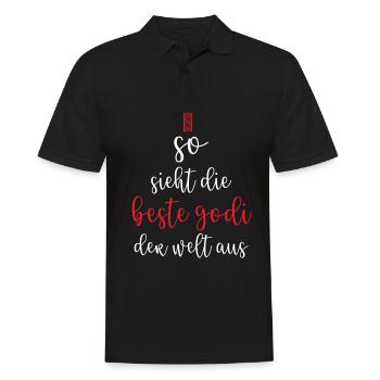 Beste Godi Der Welt - Firmgodi Taufgodi Geschenk - Männer Poloshirt - Schwarz - Vorne - Kai (181cm)