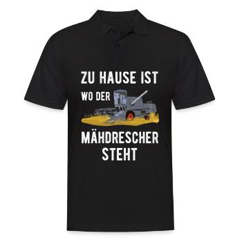 Mähdrescher Zu Hause ist Wo Landwirt Bauern Sprüch - Männer Poloshirt - Schwarz - Vorne - Kai (181cm)