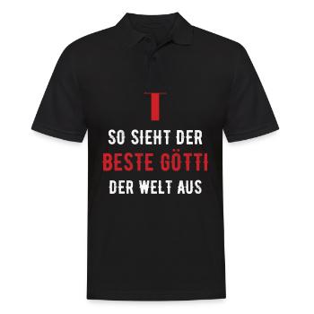Bester Götti der Welt Firmgötti Taufgötti Geschenk - Männer Poloshirt - Schwarz - Vorne - Kai (181cm)