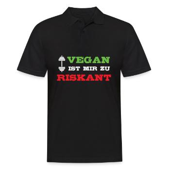 Kraftraining Fitness Lustiger Gym Spruch Muskeln - Männer Poloshirt - Schwarz - Vorne - Kai (181cm)