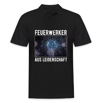 Feuerwerker aus Leidenschaft Pyrotechniker - Männer Poloshirt - Schwarz - Vorne - Kai (181cm)
