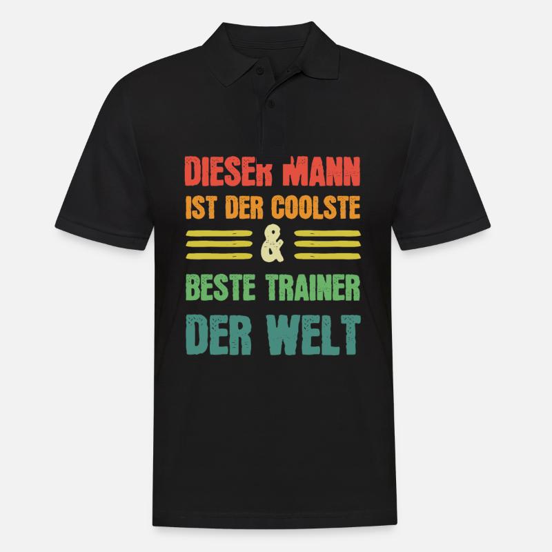 Coolster & Bester Trainer der Welt - Männer Poloshirt - Schwarz
