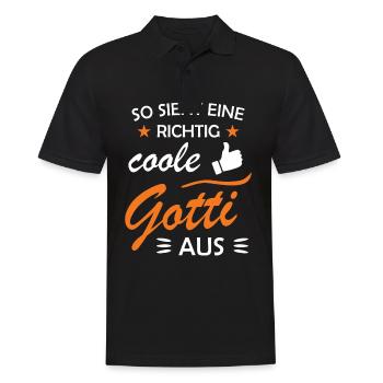 Gotti Geschenk Firmgotti Taufgotti - Männer Poloshirt - Schwarz - Vorne - Kai (181cm)