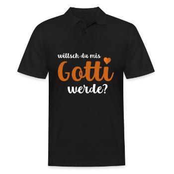 Willsch Du Mis Gotti Werde? Goti Fragen Firmgotti - Männer Poloshirt - Schwarz - Vorne - Kai (181cm)