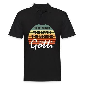 Götti Geschenkidee Firmgötti Taufgötti Göti fragen - Männer Poloshirt - Schwarz - Vorne - Kai (181cm)
