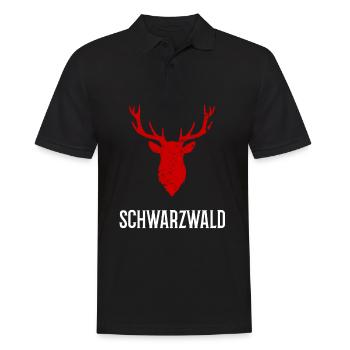 Schwarzwald Hirsch hochschwarzwald jäger heimat - Männer Poloshirt - Schwarz - Vorne - Kai (181cm)