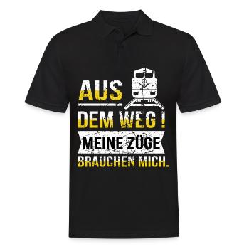 Fahrdienstleiter und Eisenbahner Beruf und Arbeit - Männer Poloshirt - Schwarz - Vorne - Kai (181cm)
