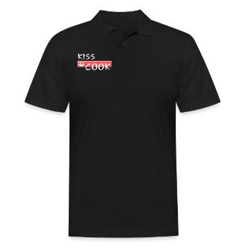 Kiss the Cook. Kiss the cook Funny saying Food - Men's Polo Shirt - black - Front - Kai (181cm)