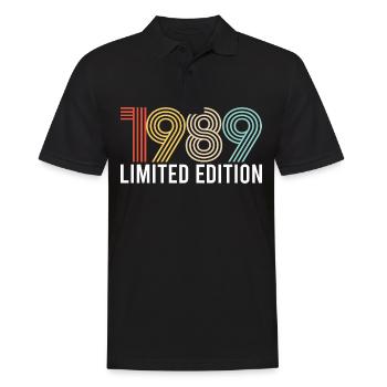 Vintage 1989 Anniversaire Année de naissance Retro seashell - Polo Homme - noir - Devant - Kai (181cm)