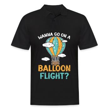 Wanna Go On A Ballonfahrt Heißluftballonfahrt - Männer Poloshirt - Schwarz - Vorne - Kai (181cm)