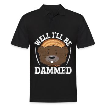 Well, I'm fucking wild animal rodent beaver - Men's Polo Shirt - black - Front - Kai (181cm)