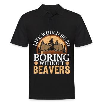Life would be so boring without beaver animal - Men's Polo Shirt - black - Front - Kai (181cm)