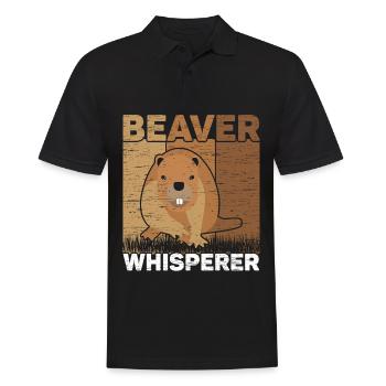 Beaver Whisperer Wildlife Animal Canada Dam Rodent - Men's Polo Shirt - black - Front - Kai (181cm)