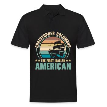 Columbus Day Navigator Ship Christopher Columbus - Men's Polo Shirt - black - Front - Kai (181cm)