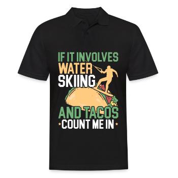 Water skiing and tacos Waterskiing Wassersk - Men's Polo Shirt - black - Front - Kai (181cm)
