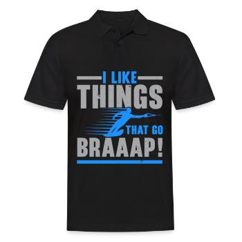 I like things that run barefoot water skiing water - Men's Polo Shirt - black - Front - Kai (181cm)