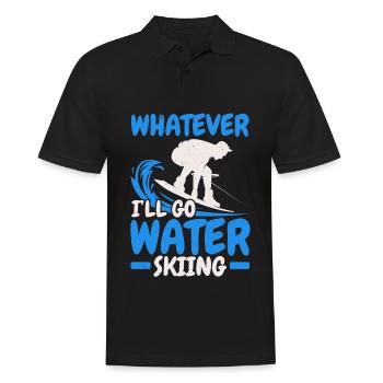 I go water skiing Waterskiing Water - Men's Polo Shirt - black - Front - Kai (181cm)