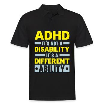 ADHS ist keine Behinderung, sondern eine andere Fä - Männer Poloshirt - Schwarz - Vorne - Kai (181cm)