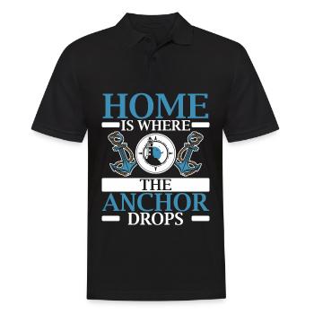 Home Is Where The Anchor Drops Schiffskapitän - Männer Poloshirt - Schwarz - Vorne - Kai (181cm)