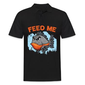 Füttere mich Piranha Sammler Aquarianer Fischzucht - Männer Poloshirt - Schwarz - Vorne - Kai (181cm)