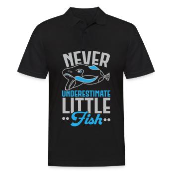 Unterschätzen Sie niemals kleine Fische Aquarianer - Männer Poloshirt - Schwarz - Vorne - Kai (181cm)
