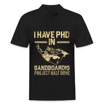 Sandboarding Love Boardsport Sand Sand Dune Sandbo - Men's Polo Shirt - black - Front - Kai (181cm)