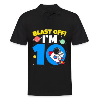 Blast Off I’m 10 Célébration du 10e anniversaire Bday - Polo Homme - noir - Devant - Kai (181cm)