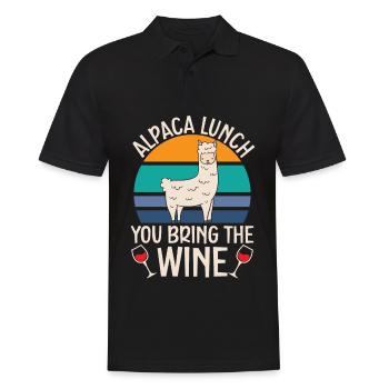 Alpaka Mittagessen Sie bringen den Weintrinker Lla - Männer Poloshirt - Schwarz - Vorne - Kai (181cm)