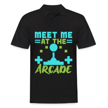 Treffen Sie mich in der Spielhalle Videospiel Spie - Männer Poloshirt - Schwarz - Vorne - Kai (181cm)
