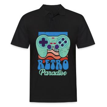 Retro Paradise Arcade Spiele Video Spiel Spiel Ner - Männer Poloshirt - Schwarz - Vorne - Kai (181cm)