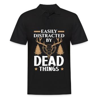 Leicht ablenkbar durch tote Dinge Taxidermie - Männer Poloshirt - Schwarz - Vorne - Kai (181cm)
