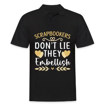 Scrapbookers Don't Lie They Embellish Scrapbooking - Men's Polo Shirt - black - Front - Kai (181cm)
