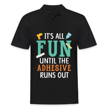 Alles ist lustig, bis der Kleber ausgeht Scrapbook - Männer Poloshirt - Schwarz - Vorne - Kai (181cm)