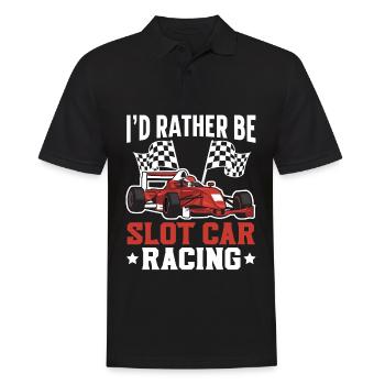 Je préférerais être Slot Car Racing Track Racing - Polo Homme - noir - Devant - Kai (181cm)